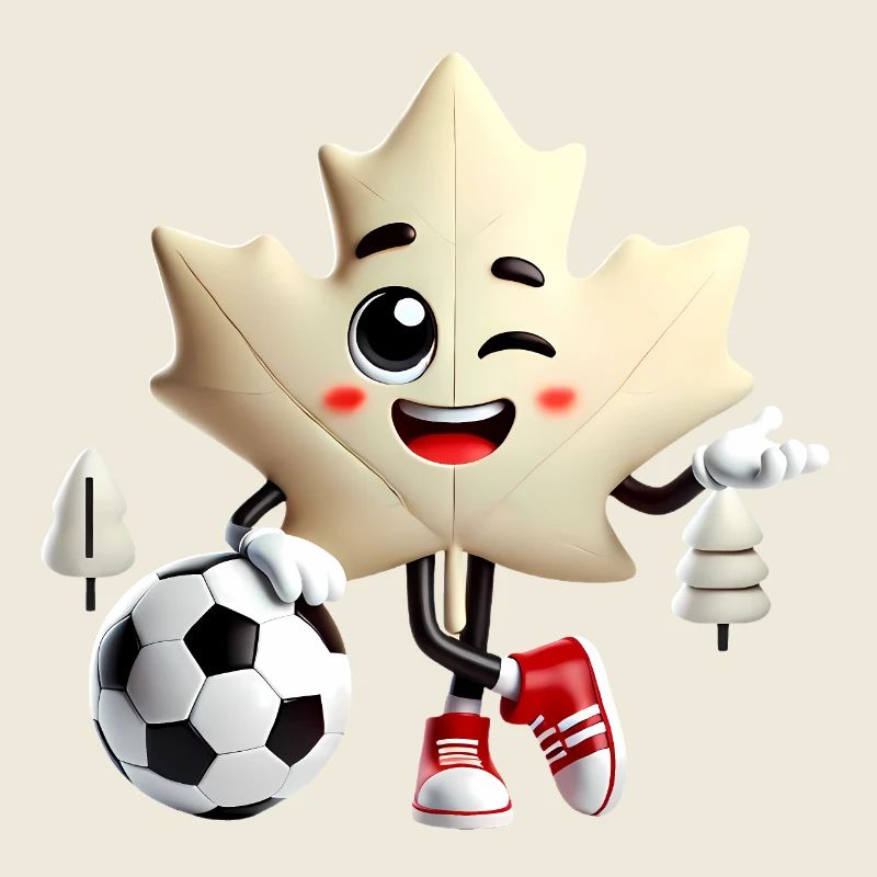 Mascotte de soccer de la feuille d’érable du Canada