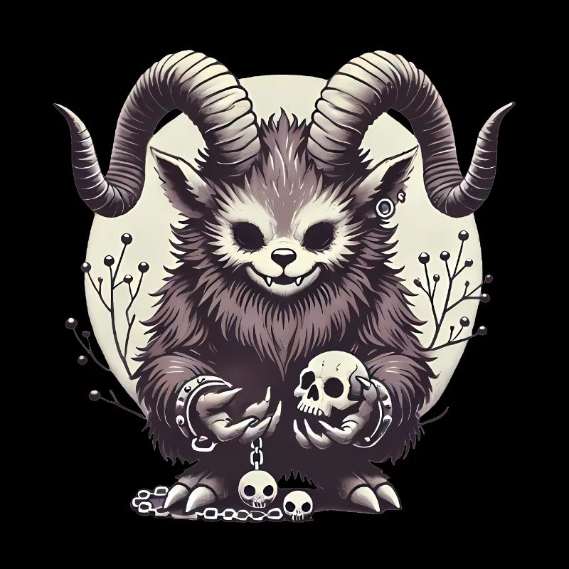 Dunkler Krampus Gothic Illustration