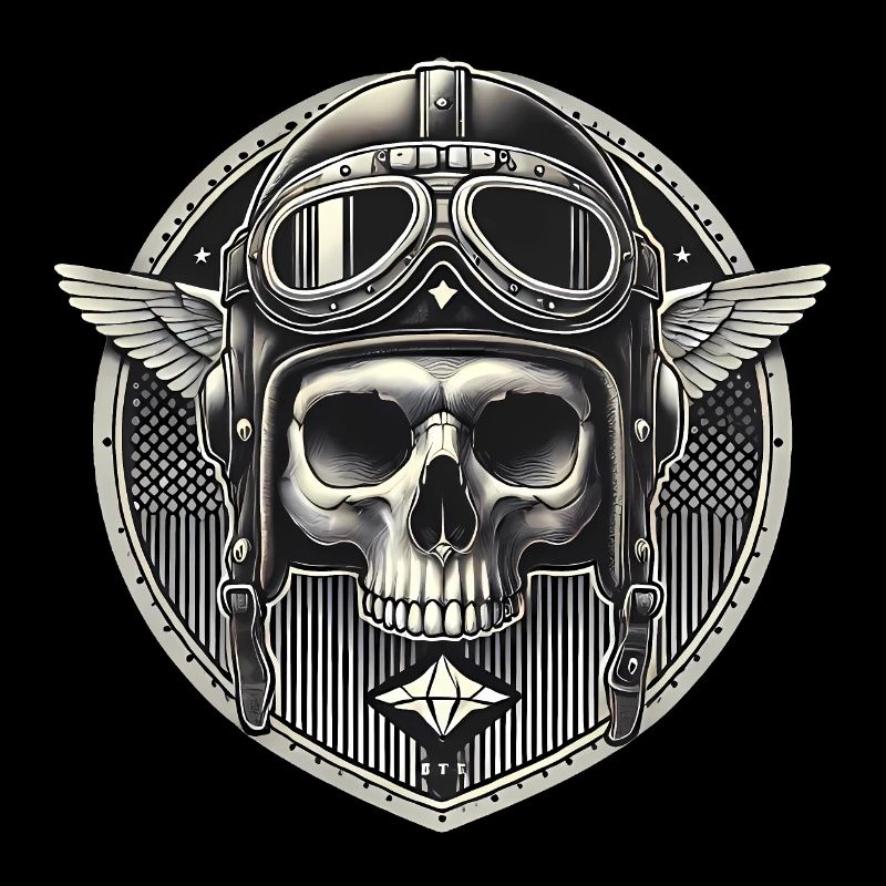 Schädel Pilot Helm Abzeichen Illustration