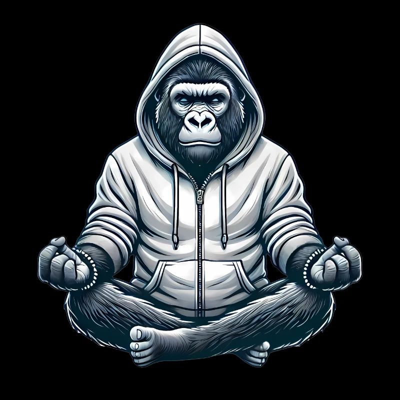 Chill Gorilla in Hoodie Design