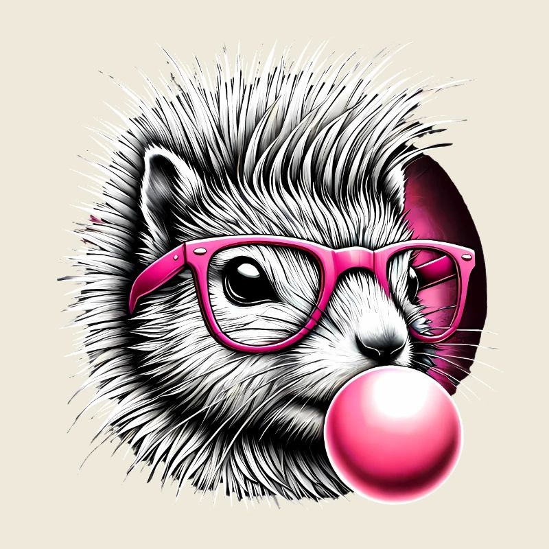 Skurriles Eichhörnchen mit rosa Brille