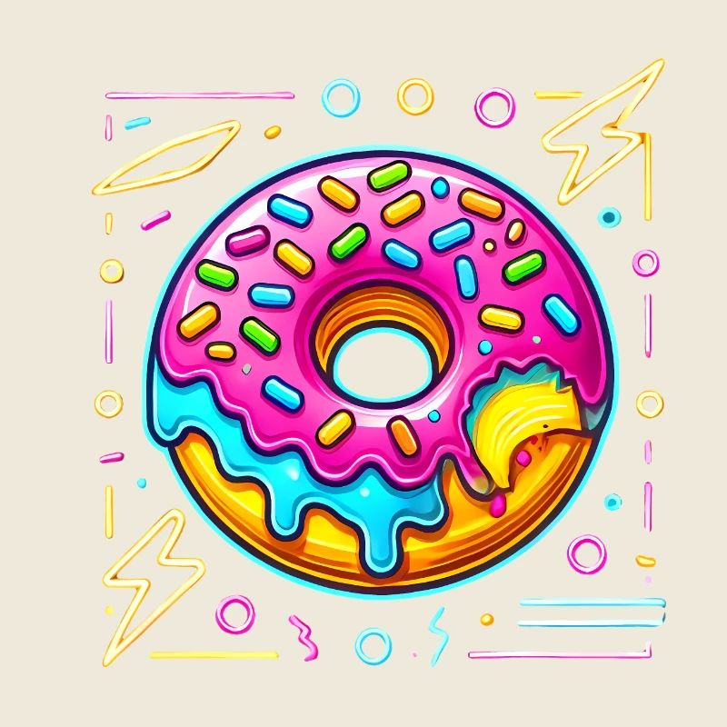 Neon Donut Bite with Sprinkles