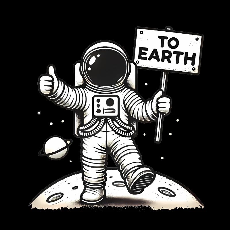 Daumen hoch Astronaut zur Erde Design