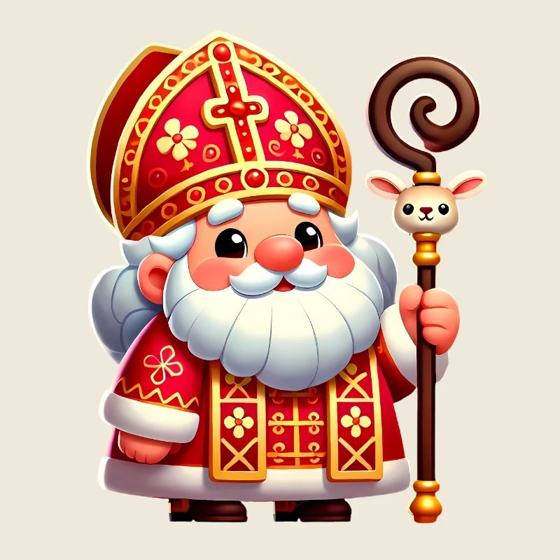 Festive Saint Nicholas Cartoon Design