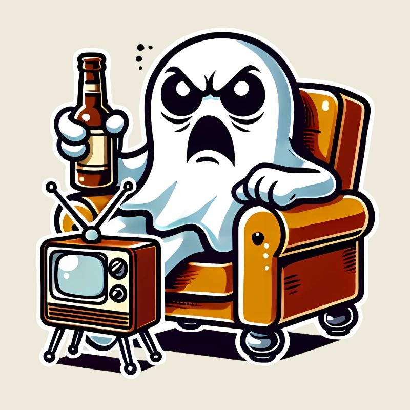 Funny Ghost Watching TV Boo