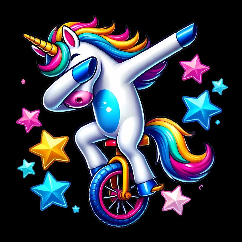 Tupfendes Einhorn auf Einrad-Design