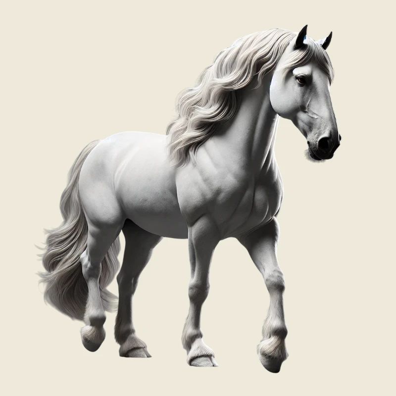 Horse Grey White