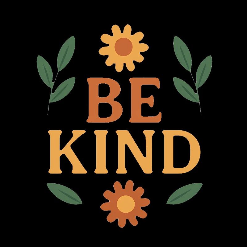 Be Kind Floral Nature Typography