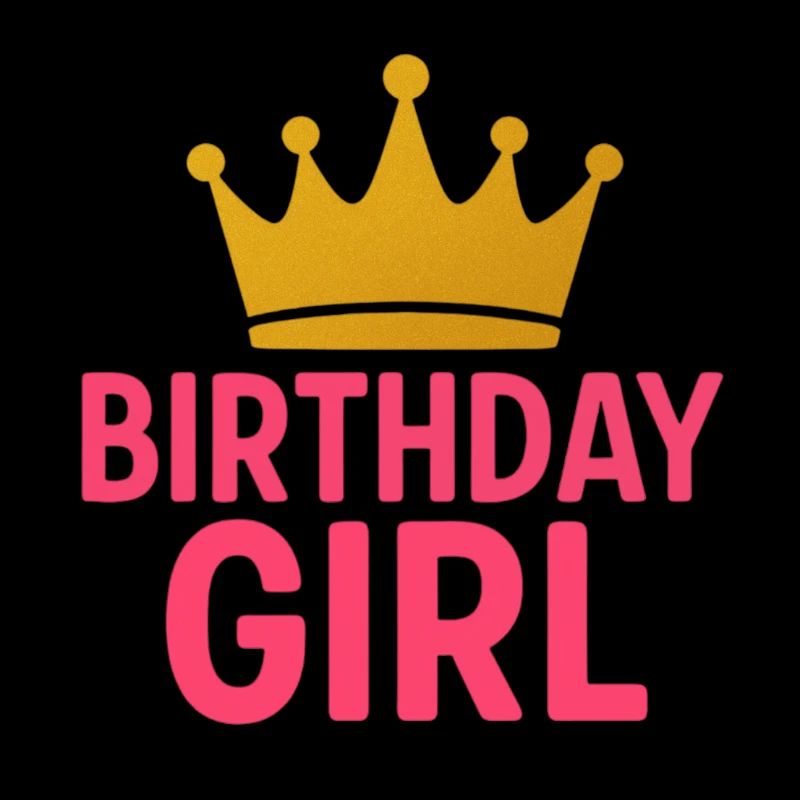 Couronne de fille d’anniversaire | Motif de princesse rose doré