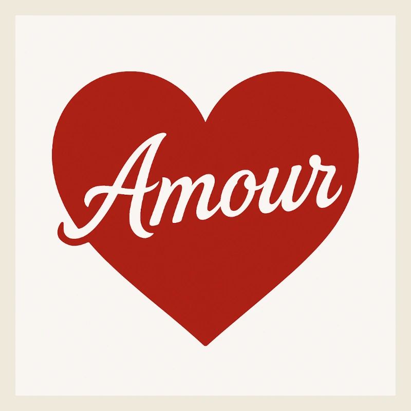 Forme de cœur aimant avec texte Amour