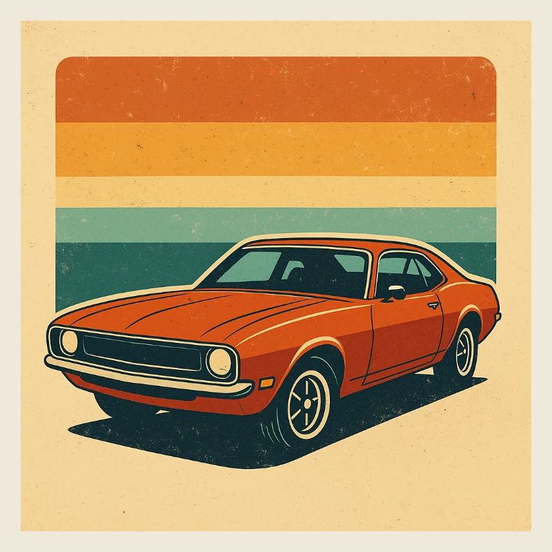 Vintage Muscle Car Retro Design