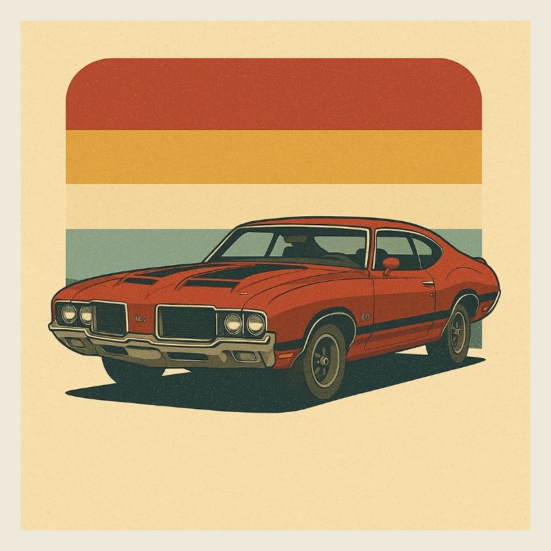 Retro Muscle Car Sonnengruß Design