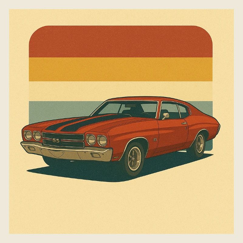 Vintage Muscle Car Retro Design