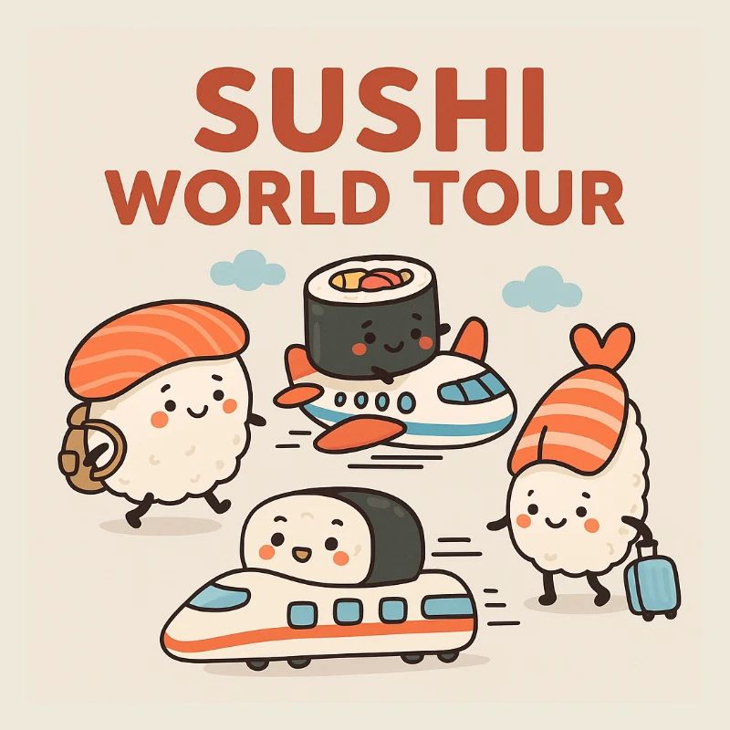 Sushi Travel Illustration