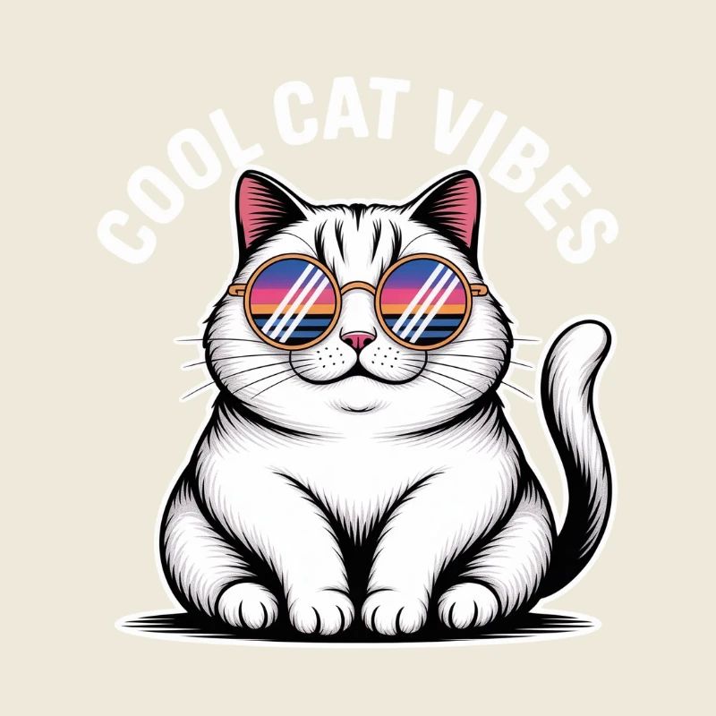 Chat copain avec lunettes Wave