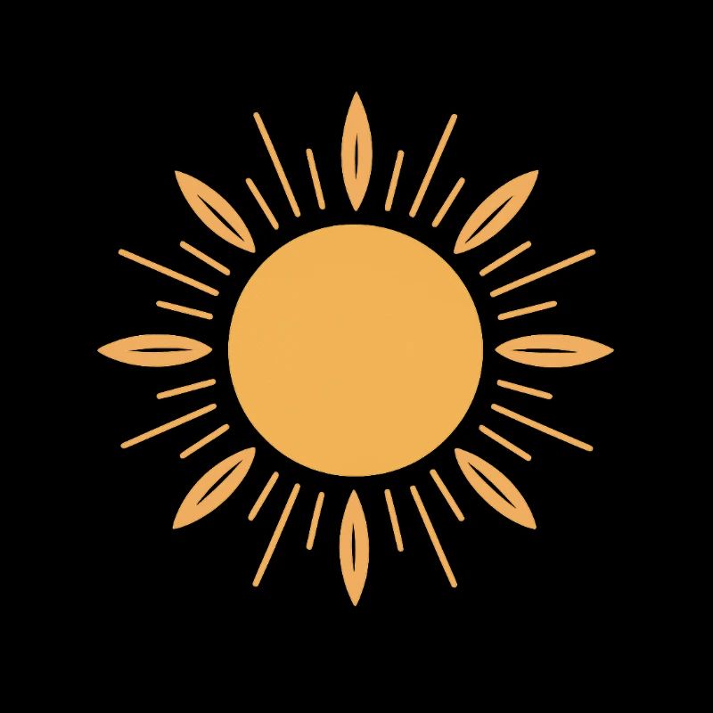 Symbole du soleil avec un design doré élégant