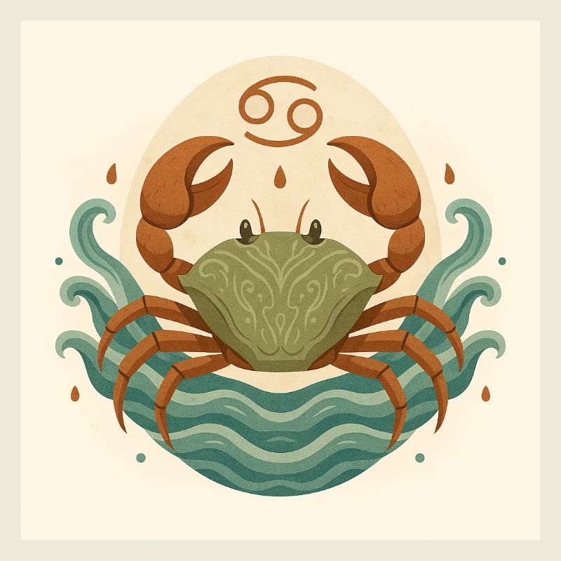 Zodiac Moon Crab Stylized