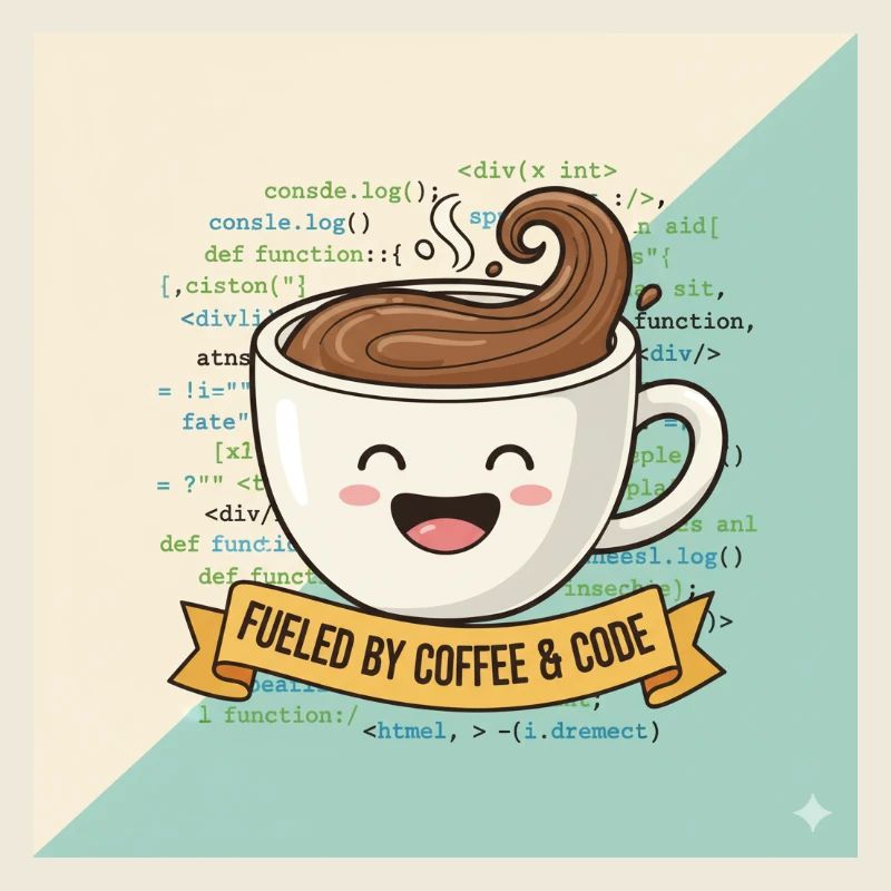 Happy Coffee Becher und Code