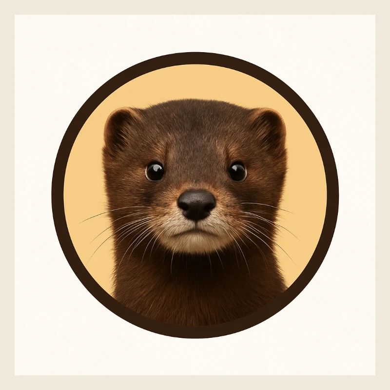 Cute Brown Bear in Circle