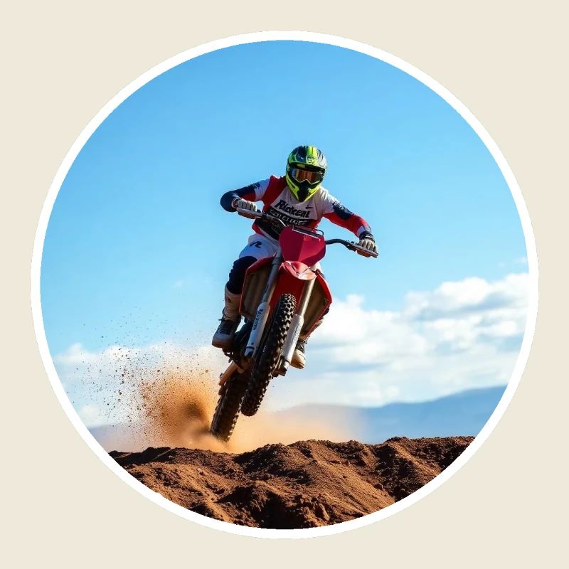 Motocross colour logo - White