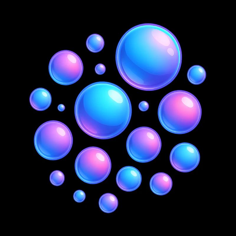 Iridescent bubbles neon colors