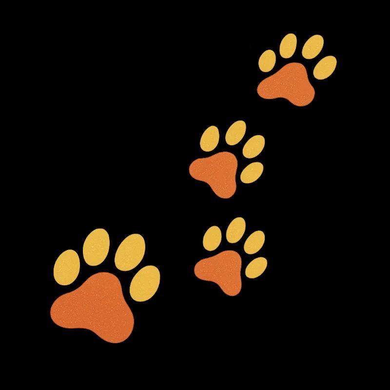 Paw Print Trace in Orange