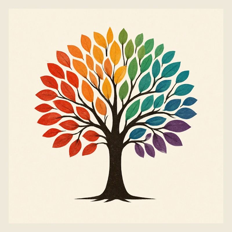 Illustration de l’arbre arc-en-ciel