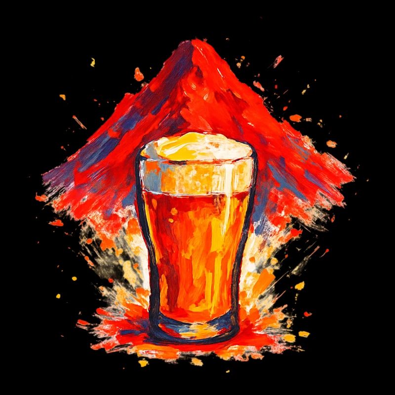 Bierglas Berglandschaft Aquarell