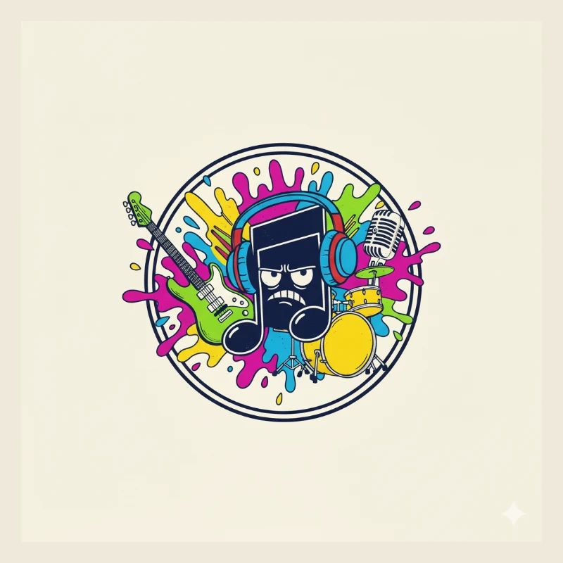 Logo Musique Cartoon Coloré