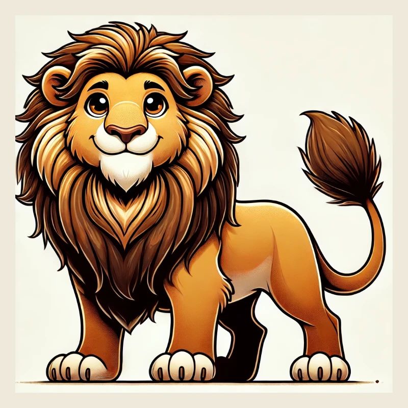 Warm cartoon lion