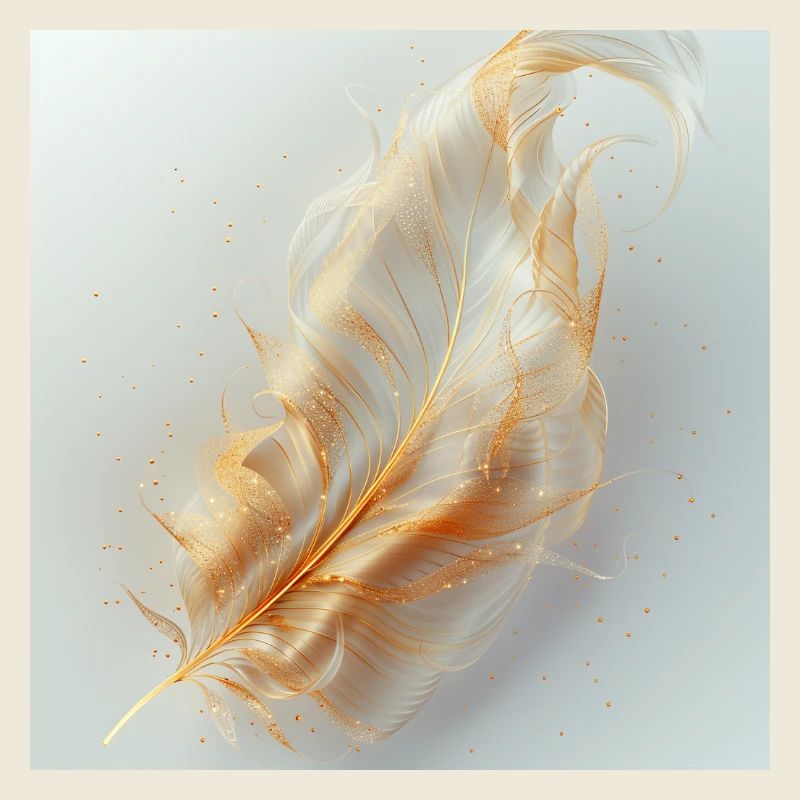 Ätherische Feder leuchtend – Symbol des Lichts