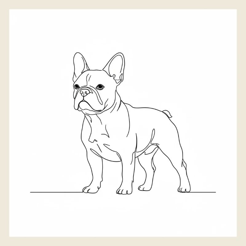 Französischer Bulldog Linienkunst