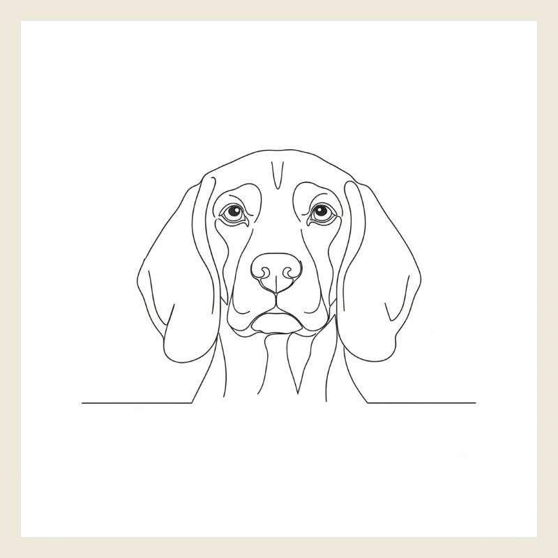 Tête portrait en ligne de Beagle