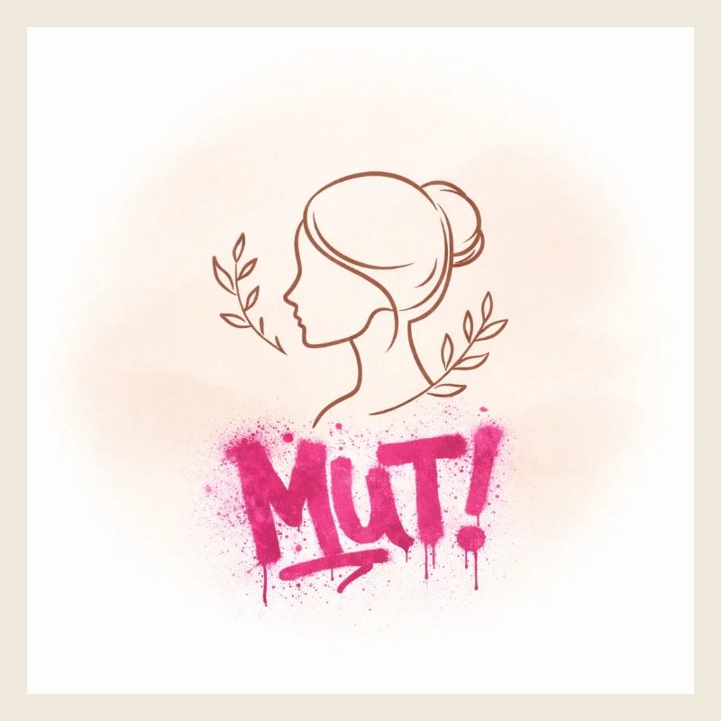 Mut! Graffiti-Frauen-Silhouette