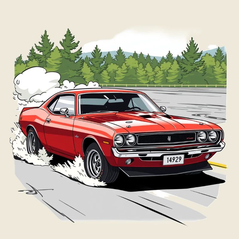 Klassische Auto-Drift in Rot