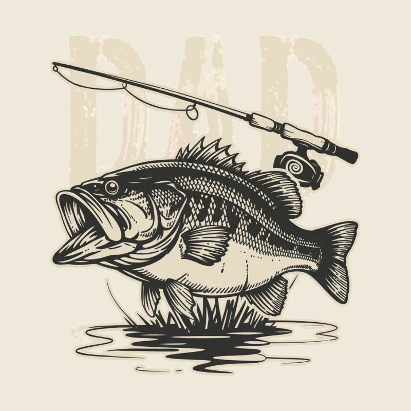 Illustration vintage de poisson bar
