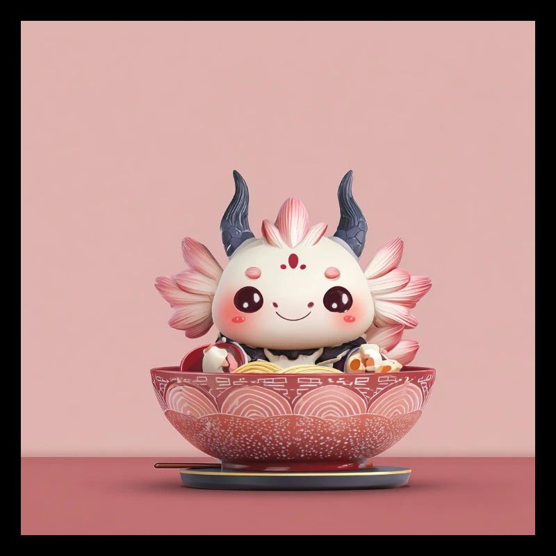 Dragon Bol de Raviolis Fleurs de Kawaii