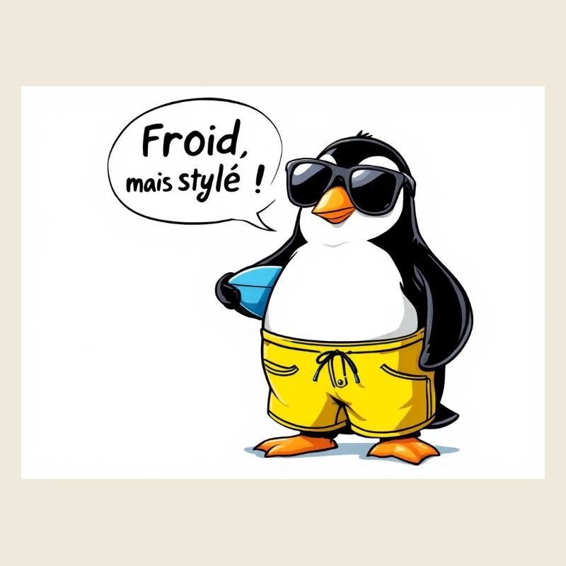 Manchon de pingouin stylé avec lunettes