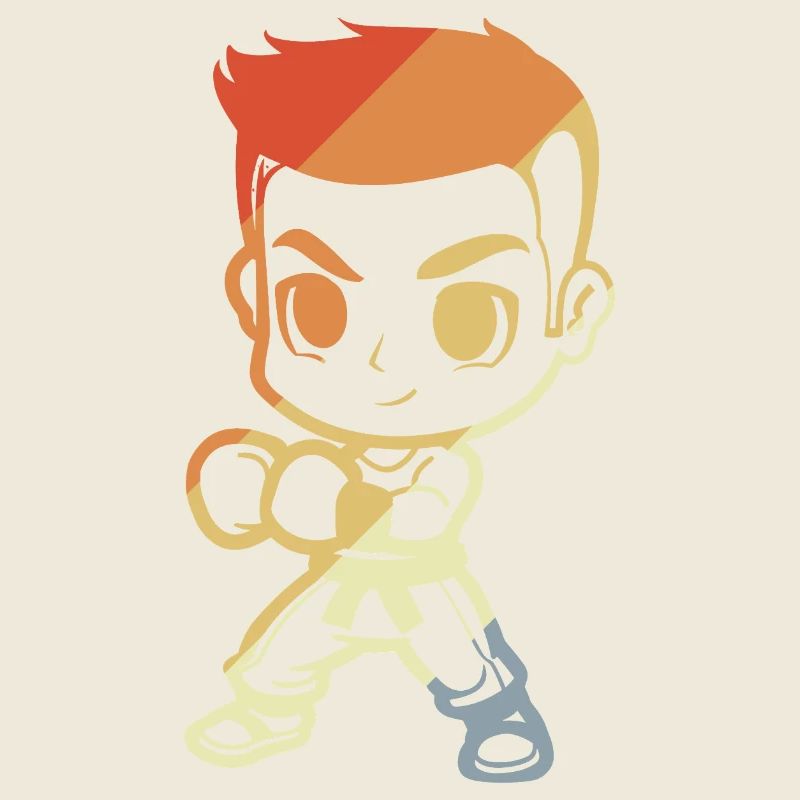 Kickboxer Junge Cartoon
