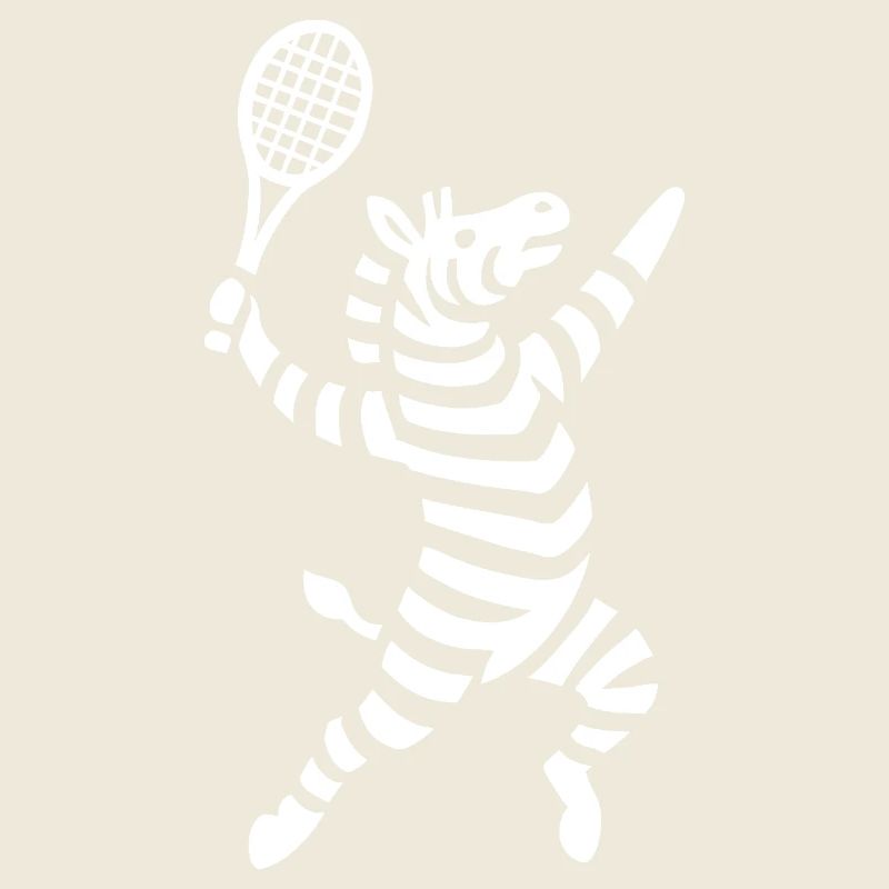Minimalist Zebra Tennis Player Backhand