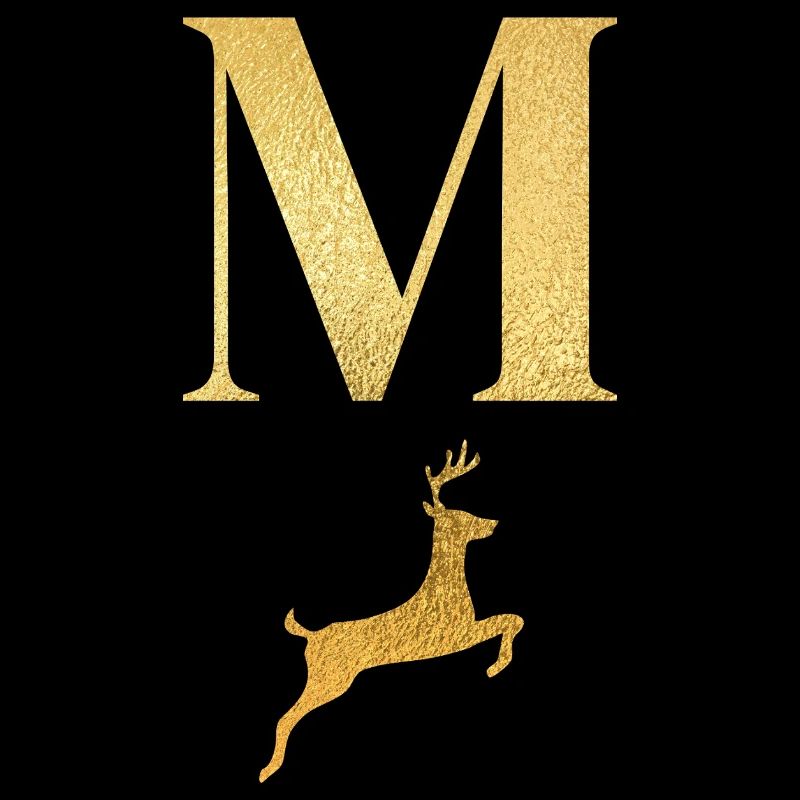 Buchstabe m goldener Hirsch - Geschenkidee