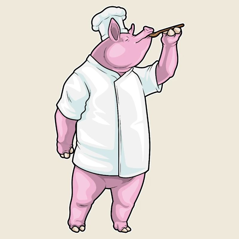 Schwein Koch Kochlöffel Kochen