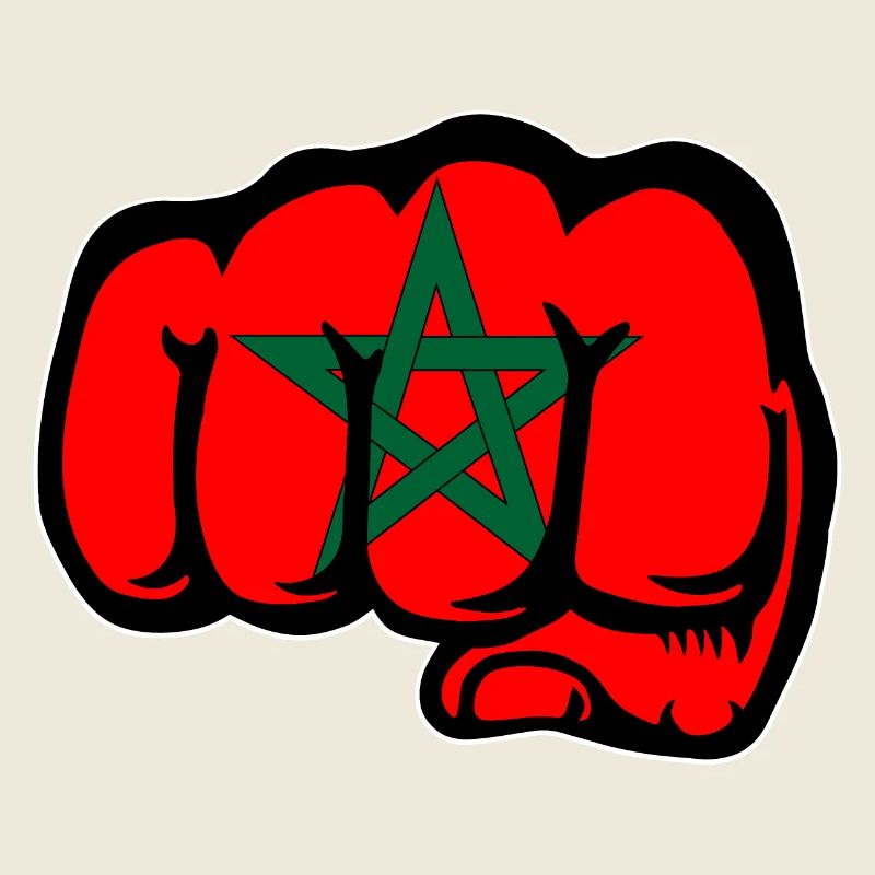 Drapeau du Maroc main poing
