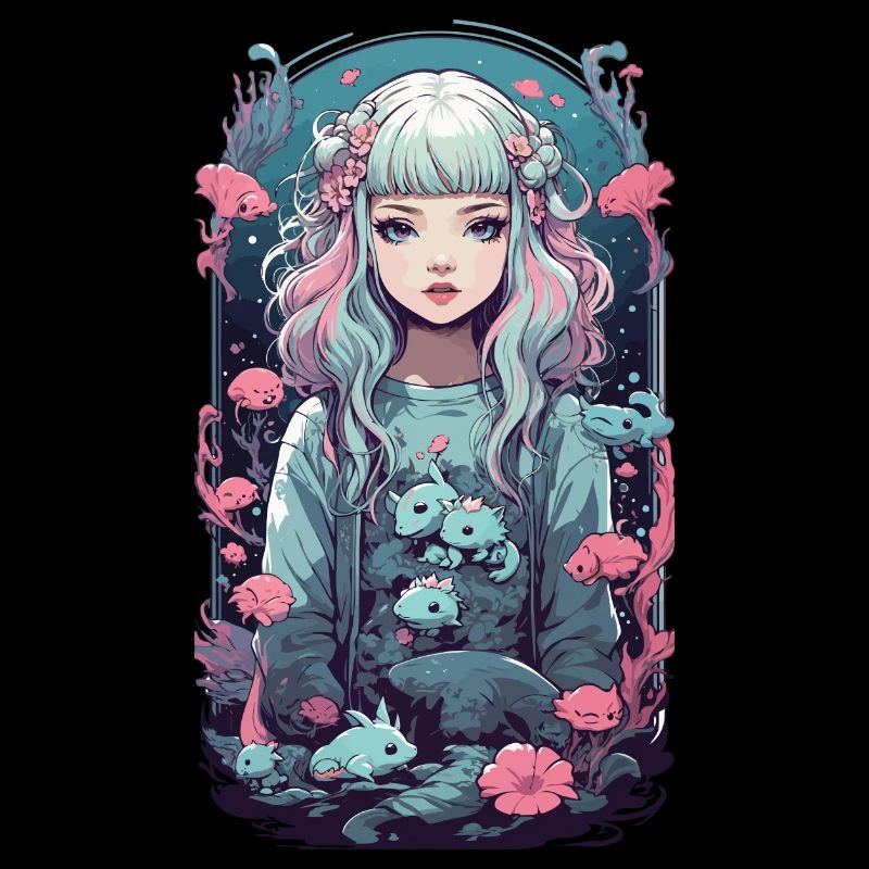 Pastel Goth Anime Underwater Gothic Girl