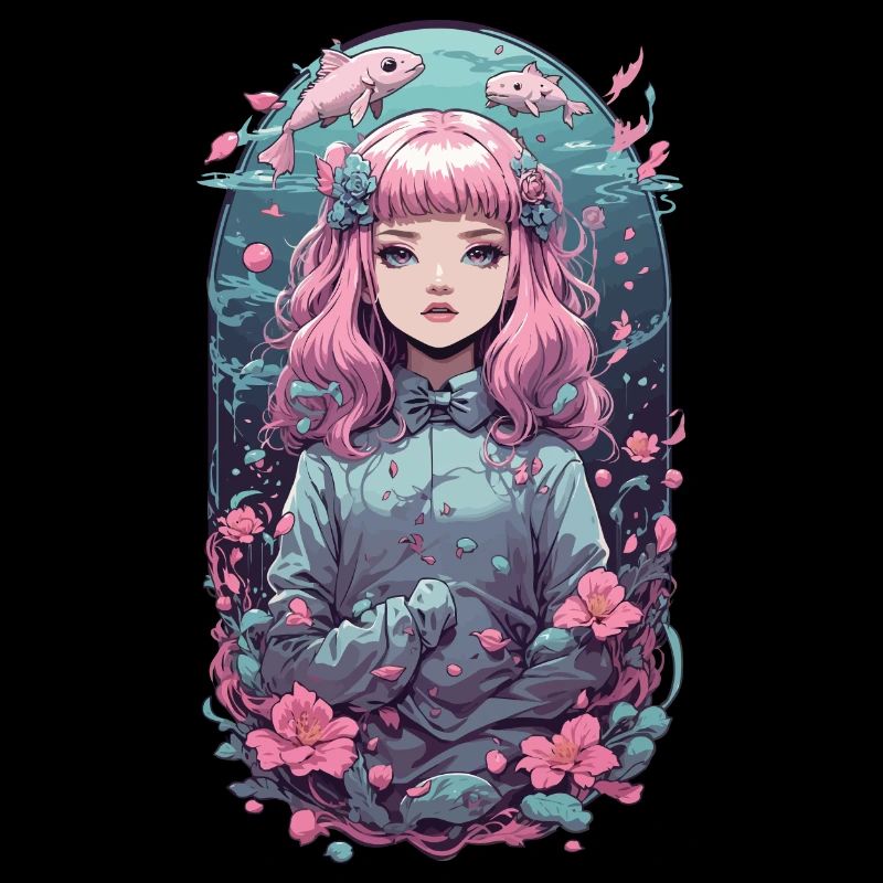 Magical Anime Goth Underwater Design
