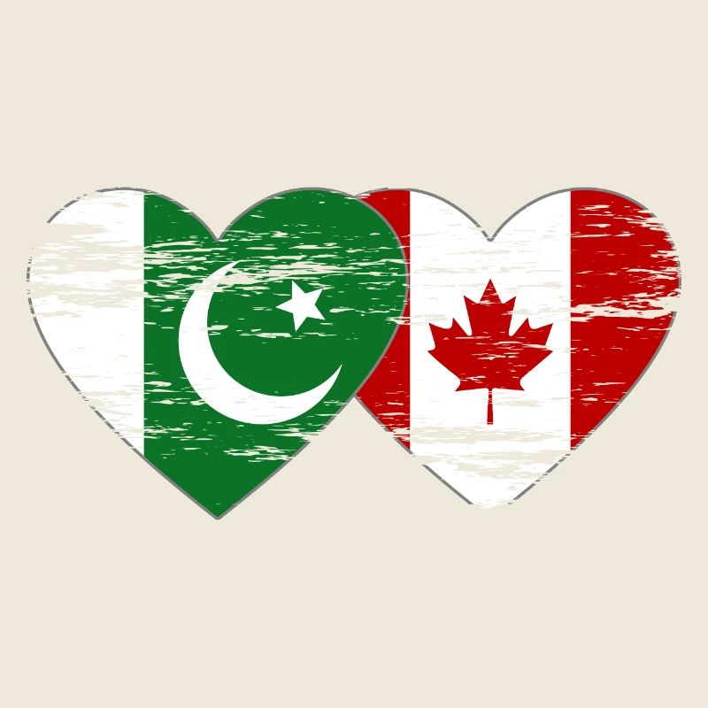 Coeur de drapeau du Pakistan Canada utilisé