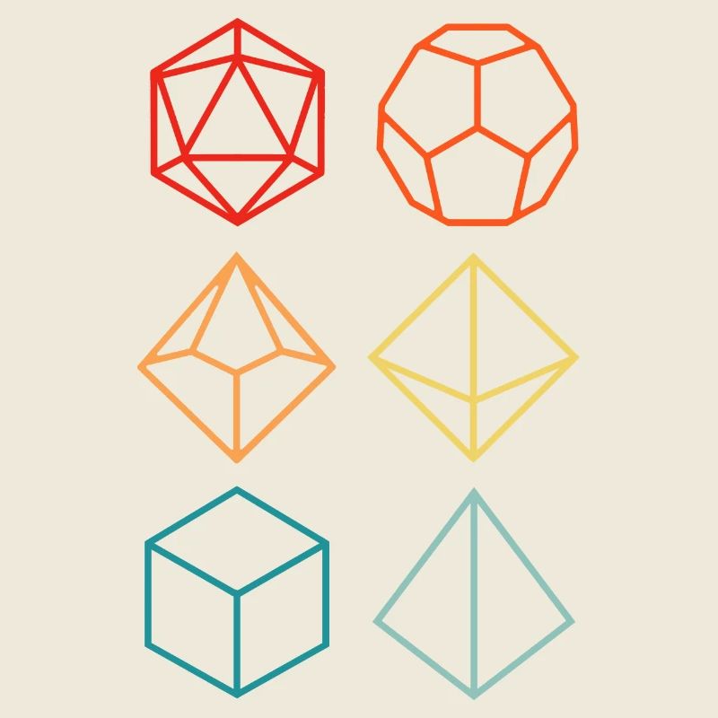 Dragon - Colorful silhouette game dice set