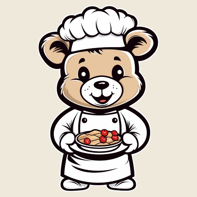 Süßer Chef Koch Teddybär in der Küche