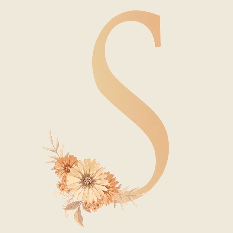 Buchstabe S mit Blumen