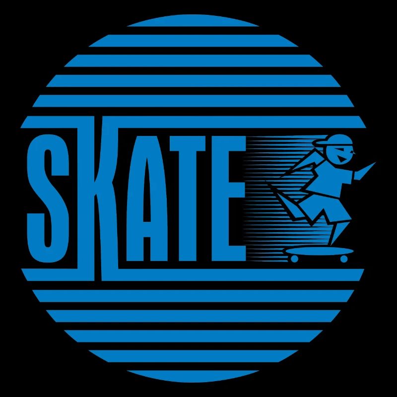 Patinage rétro rétro circulaire bleu